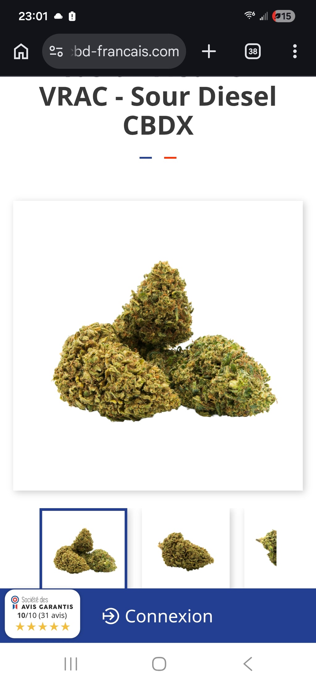 Fleur CBD Sour Diesel CBDX 10% - 3g