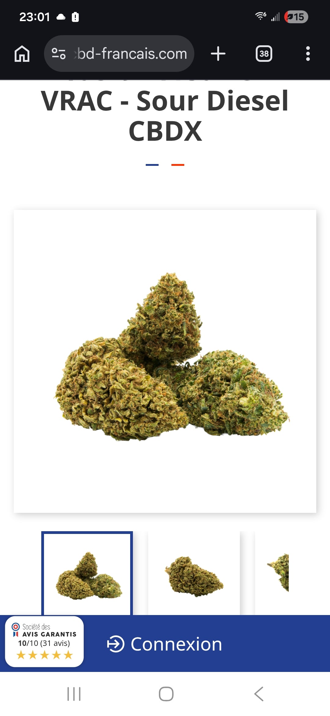 Fleur CBD Sour Diesel CBDX 10% - 3g